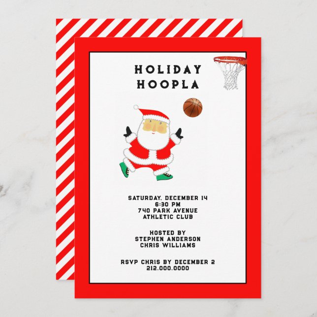 Basketball Christmas Holiday Party Invitation (Front/Back)