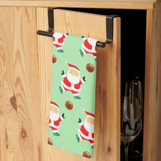 Basketball Christmas Kitchen Towel (Thirds Fold)