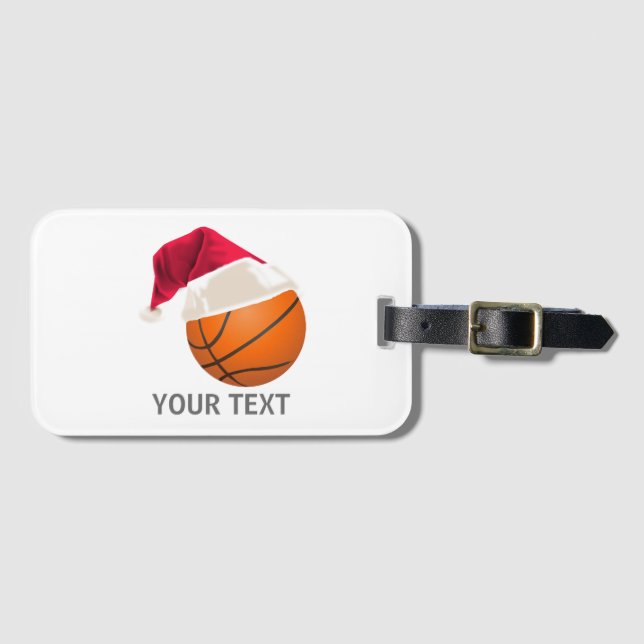 basketball christmas luggage tag (Front Horizontal)