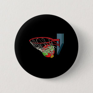 Basketball Christmas Pajama Cool Sport X-mas Ball 6 Cm Round Badge