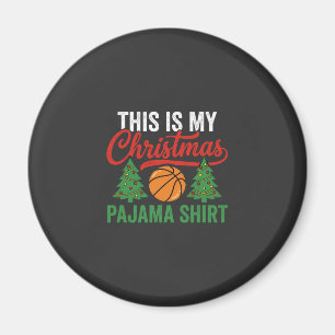 Basketball Christmas Pajama Shirt Magnet