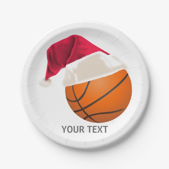 basketball christmas paper plate (Front)