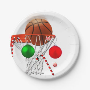 Basketball Christmas Paper Plate