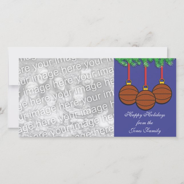 Basketball Christmas Photo Card (Front)