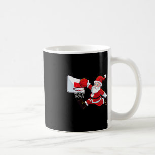 Basketball Christmas Santa Claus Slam Dunk Men Boy Coffee Mug