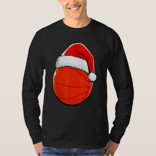 Basketball Christmas Santa Hat Men Women Kids Boy T-Shirt