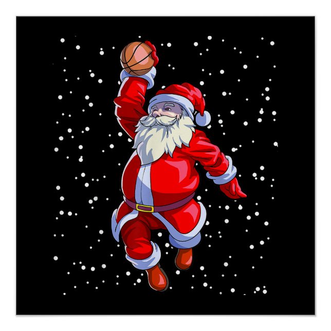 Basketball Christmas Shirt Men Boys Basketball San Poster (Front)