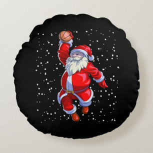 Basketball Christmas Shirt Men Boys Basketball San Round Cushion