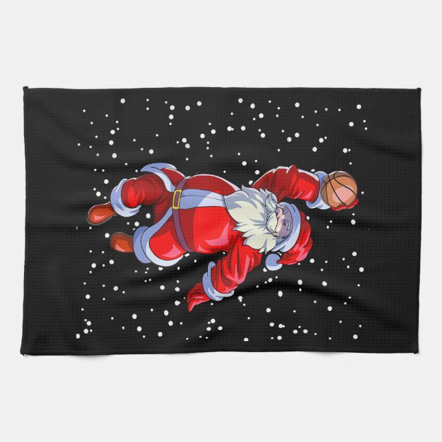 Basketball Christmas Shirt Men Boys Basketball San Tea Towel (Horizontal)