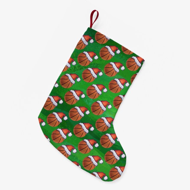 Basketball Christmas Small Christmas Stocking (Front (Hanging))