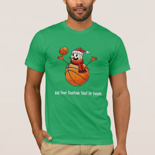Basketball Christmas Snowman Snowball Xmas T-Shirt