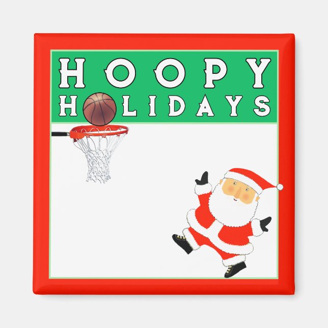 Basketball Christmas Stocking Stuffer Magnet (Front)