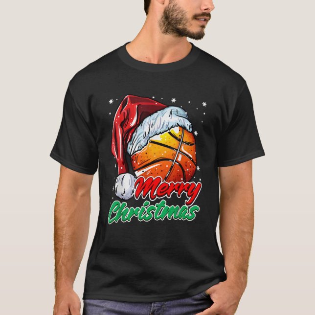 Basketball Christmas T Shirt (Front)