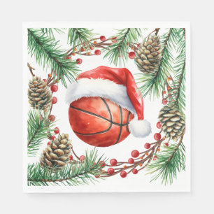 Basketball Christmas themed for player Napkin
