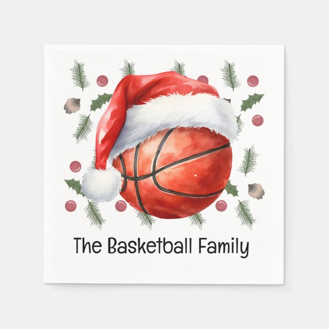 Basketball Christmas Themed  Napkin (Front)