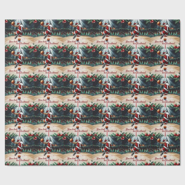 Basketball Christmas themed  Wrapping Paper (Seam)