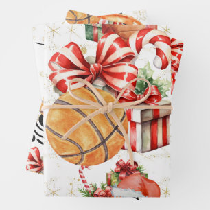 Basketball Christmas themed  Wrapping Paper Sheet
