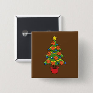 Basketball Christmas Tree 15 Cm Square Badge
