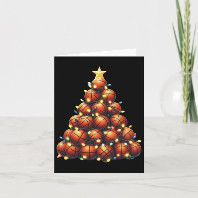 Basketball Christmas Tree  Card (Front)