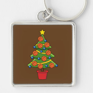 Basketball Christmas Tree Key Ring