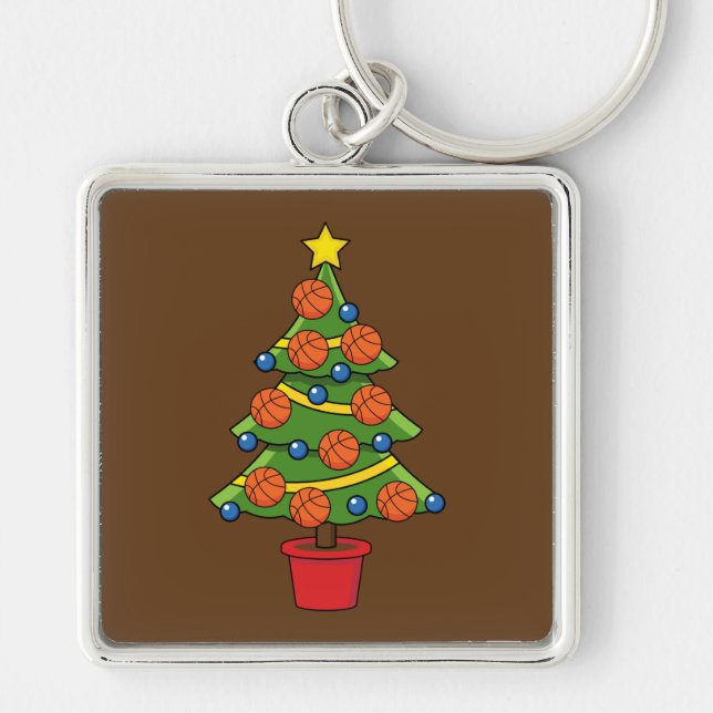 Basketball Christmas Tree Key Ring (Front)