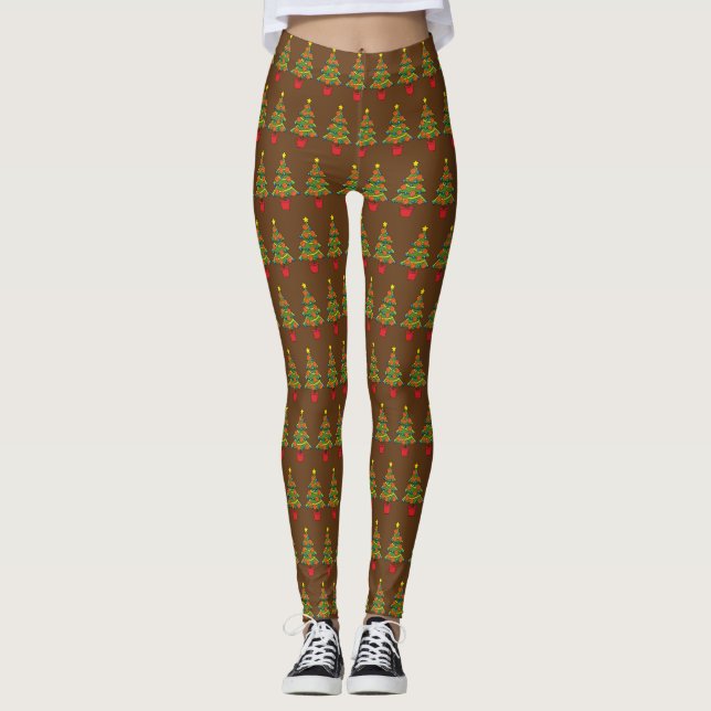 Basketball Christmas Tree Leggings (Front)