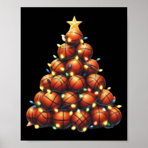 Basketball Christmas Tree  Poster