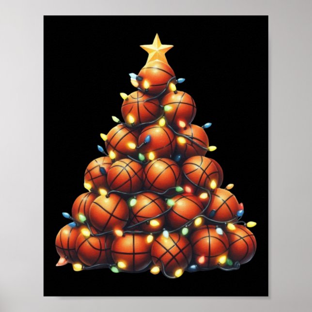 Basketball Christmas Tree  Poster (Front)