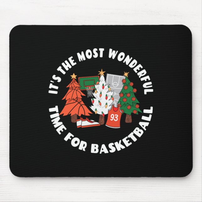 Basketball Christmas Trees Graphic - Basketball Pl Mouse Mat (Front)