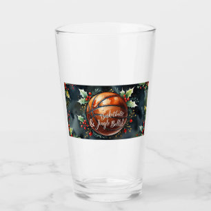 Basketball Christmas watercolor themed Glass