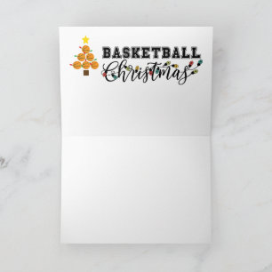 Basketball Christmas with Santa Claus Card