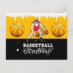 Basketball Christmas with Santa Claus Postcard
