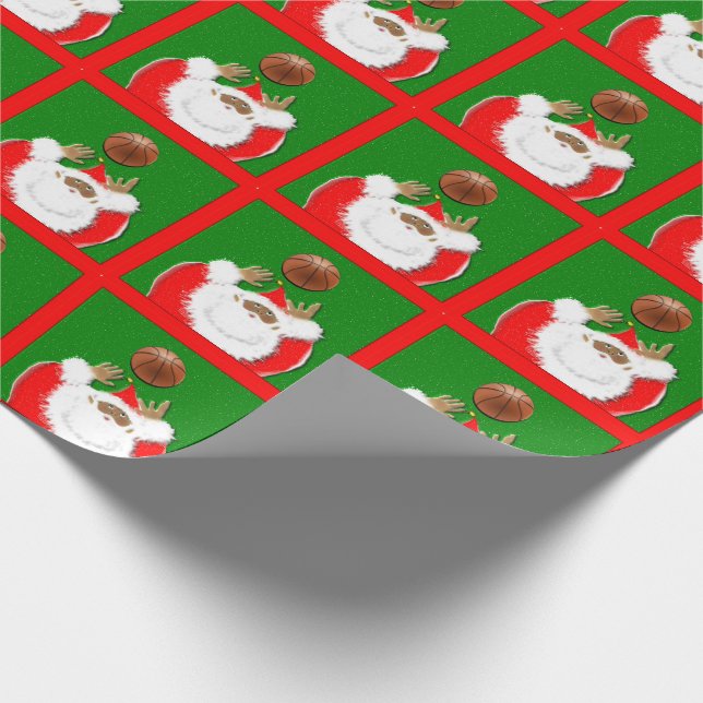 Basketball Christmas Wrapping Paper (Corner)