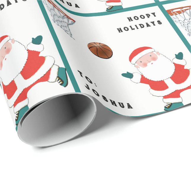 Basketball Christmas Wrapping Paper (Roll Corner)