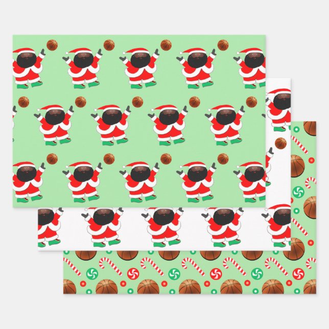 Basketball Christmas Wrapping Paper Sheet (Set)