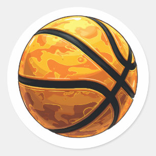 BASKETBALL CLASSIC ROUND STICKER