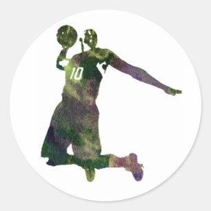 Basketball Classic Round Sticker