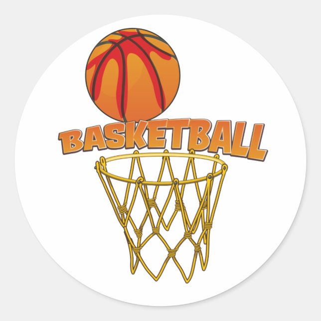 Basketball Classic Round Sticker (Front)
