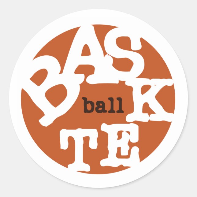 BASKETBALL CLASSIC ROUND STICKER (Front)