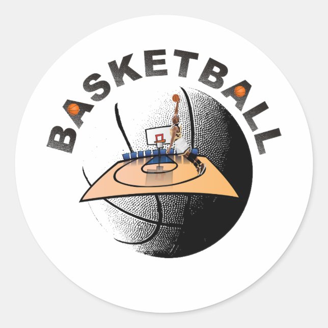 Basketball  classic round sticker (Front)