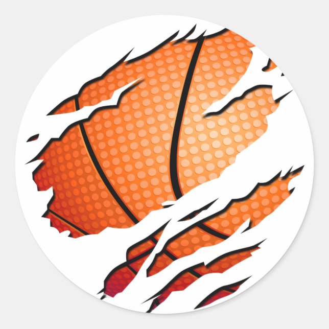 basketball classic round sticker (Front)