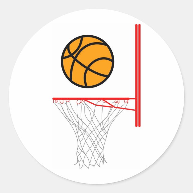 Basketball Classic Round Sticker (Front)