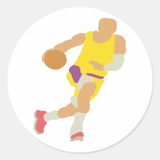 Basketball Classic Round Sticker (Front)