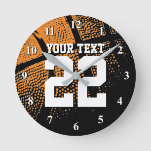 Basketball clock with custom sports jersey number