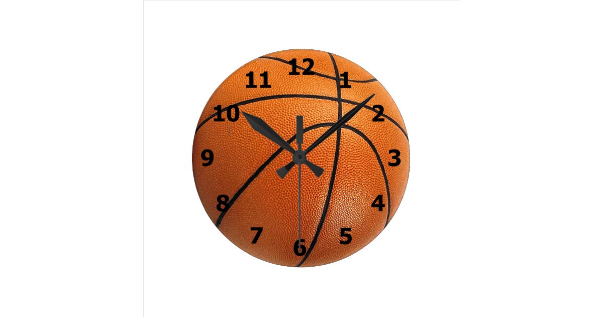 Basketball Clock with Numbers Zazzle.co.uk