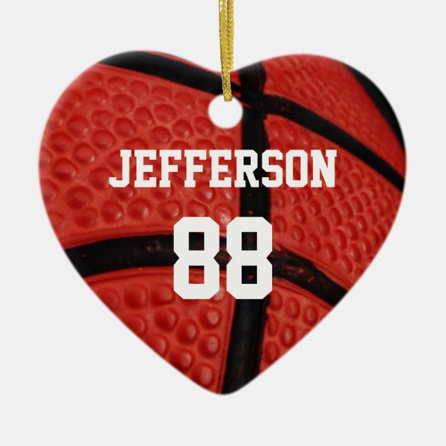 Basketball Close-up Sports Team Ceramic Ornament (Front)