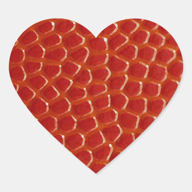 Basketball Close-up Texture Heart Sticker (Front)