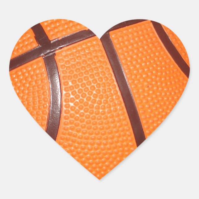 Basketball Close-Up Texture Skin Heart Sticker (Front)