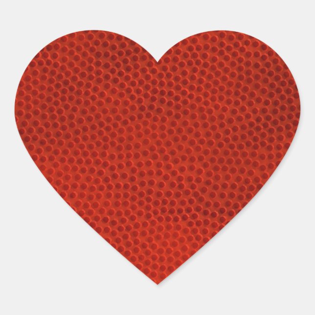 Basketball Close-Up Texture Skin Heart Sticker (Front)