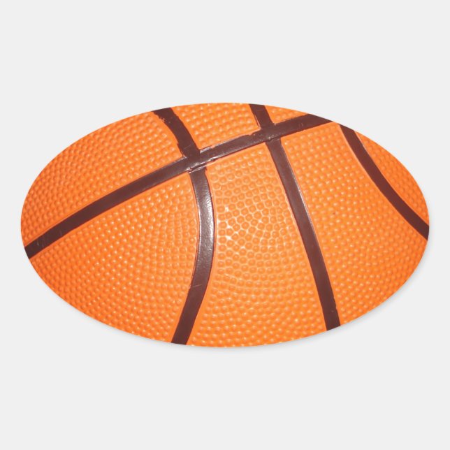 Basketball Close-Up Texture Skin Oval Sticker (Front)